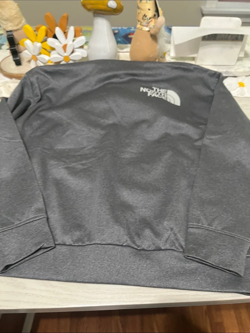 The North Face Silver Gray Pullover Hoodie with Logo